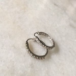 Sterling Silver Cubic Zirconia Hoop Earrings
